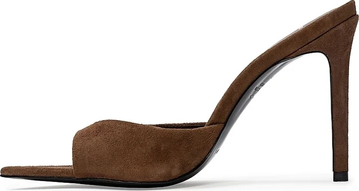 Women's Brea 100MM Suede Mules - Brown Suede - Size 7 - Image 5