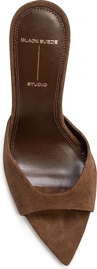 Women's Brea 100MM Suede Mules - Brown Suede - Size 7 - Image 6