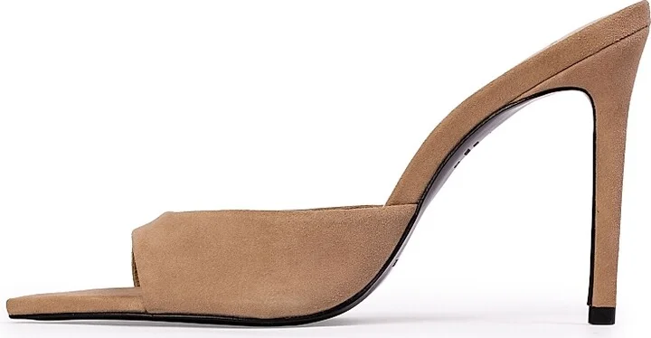 Women's Brea 100MM Suede Mules - Brown Suede - Size 7 - Image 10