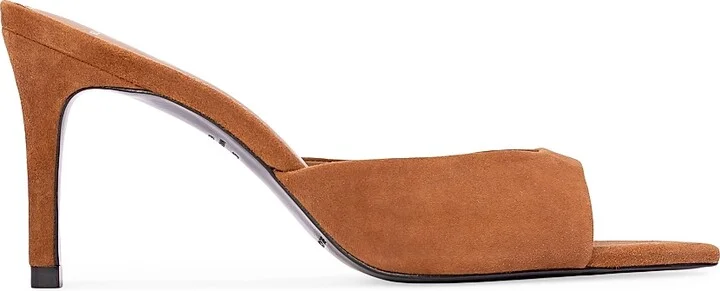 Women's Brea 80MM Suede Mules - Caramel Suede - Size 5