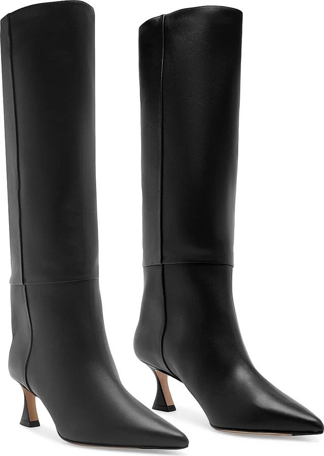 Women's Brena 60MM Leather Boots - Black - Size 5.5 - Image 2
