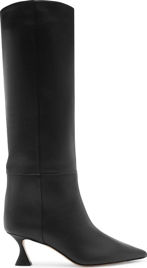 Women's Brena 60MM Leather Boots - Black - Size 5.5