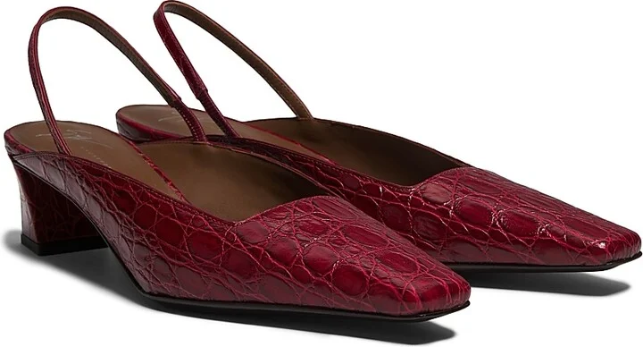 Women's Brenda 45MM Embossed Leather Slingbacks - Viper - Size 6 - Image 2