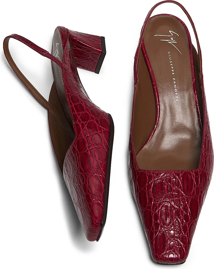 Women's Brenda 45MM Embossed Leather Slingbacks - Viper - Size 6 - Image 4