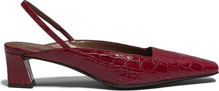 Women's Brenda 45MM Embossed Leather Slingbacks - Viper - Size 6