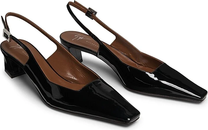Women's Brenda 45MM Patent Leather Slingback Pumps - Nero - Size 6.5 - Image 2
