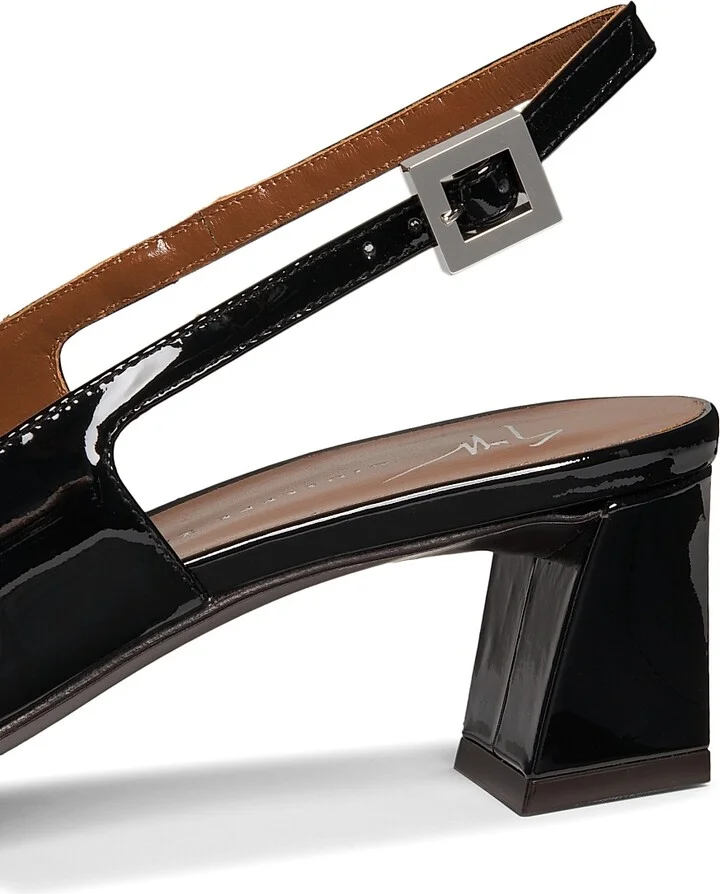 Women's Brenda 45MM Patent Leather Slingback Pumps - Nero - Size 6.5 - Image 5