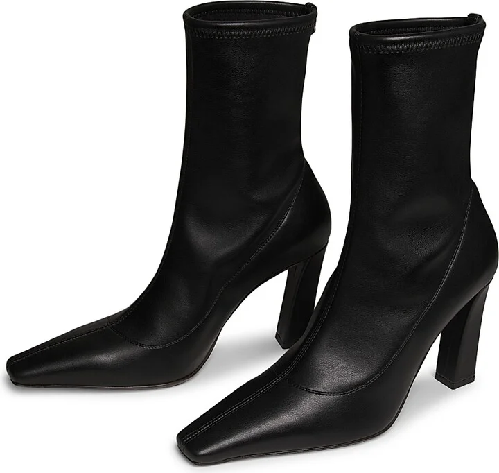 Women's Brenda 90MM Stretch Leather Booties - Choco - Size 6.5 - Image 6