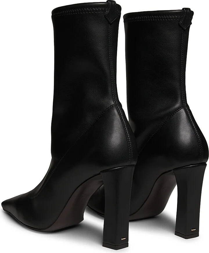 Women's Brenda 90MM Stretch Leather Booties - Choco - Size 6.5 - Image 7