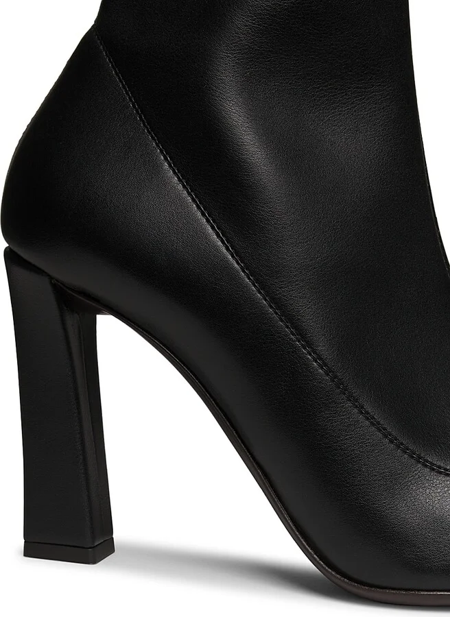 Women's Brenda 90MM Stretch Leather Booties - Choco - Size 6.5 - Image 9