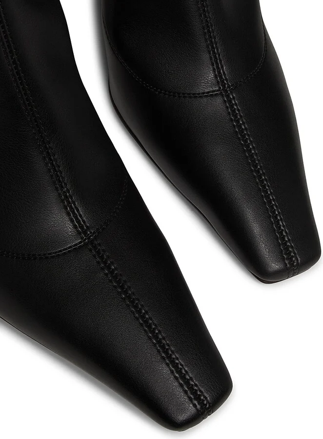 Women's Brenda 90MM Stretch Leather Booties - Choco - Size 6.5 - Image 10