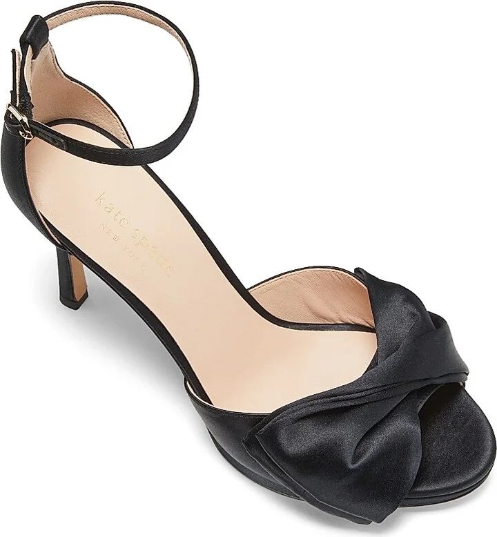 Women's Bridal Bow Satin Platform Sandals - Ivory - Size 9 - Image 2