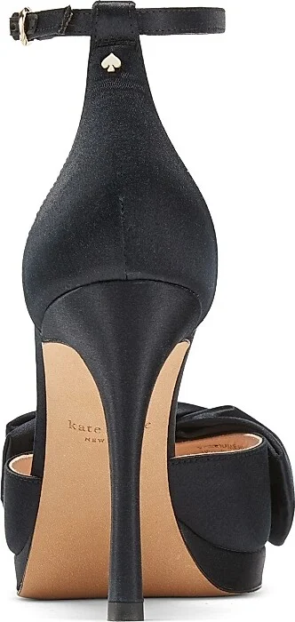 Women's Bridal Bow Satin Platform Sandals - Ivory - Size 9 - Image 3