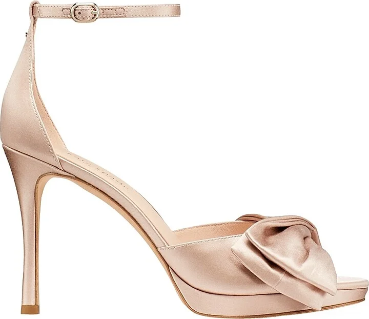 Women's Bridal Bow Satin Platform Sandals - Ivory - Size 9 - Image 6