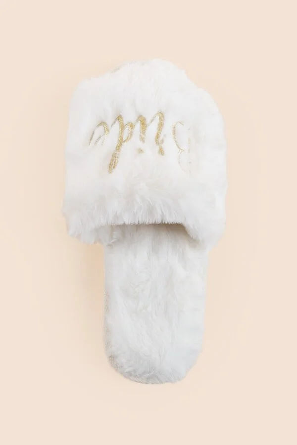 Women's Bride Slippers in Ivory by Francesca's - Size: XL