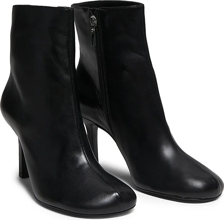 Women's Brielle 100MM Leather Booties - Black - Size 6.5 - Image 2