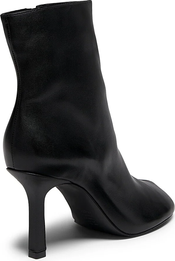 Women's Brielle 100MM Leather Booties - Black - Size 6.5 - Image 3