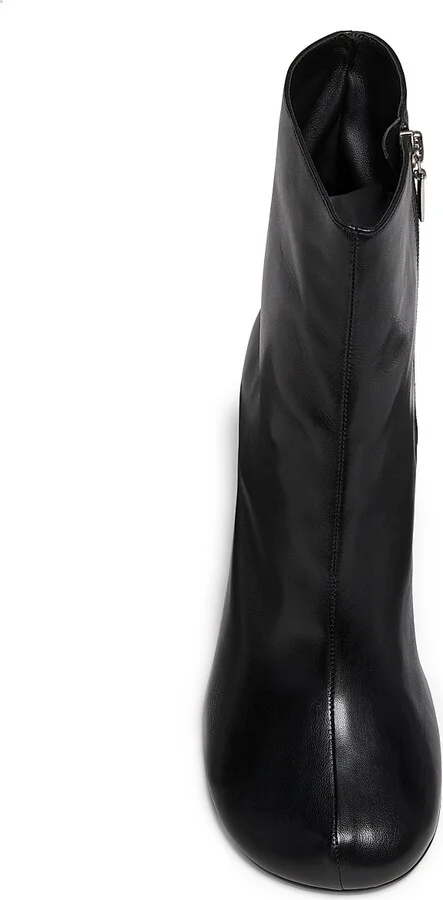 Women's Brielle 100MM Leather Booties - Black - Size 6.5 - Image 4