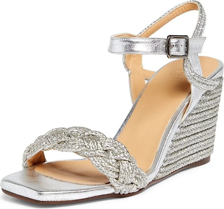 Women's Brielle 90MM Espadrille Wedge Sandals - Platino - Size 6 - Image 2