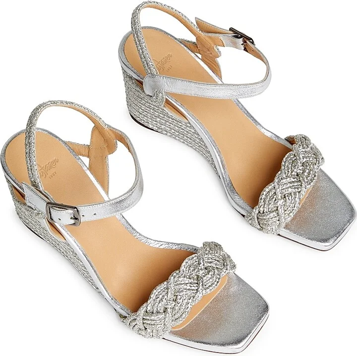 Women's Brielle 90MM Espadrille Wedge Sandals - Platino - Size 6 - Image 4