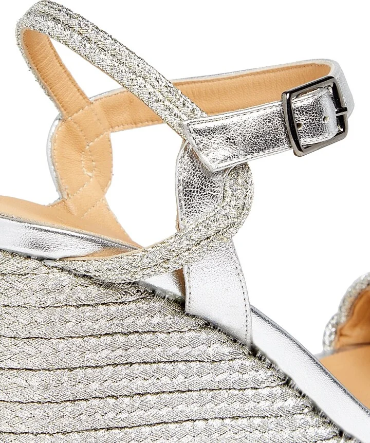 Women's Brielle 90MM Espadrille Wedge Sandals - Platino - Size 6 - Image 5