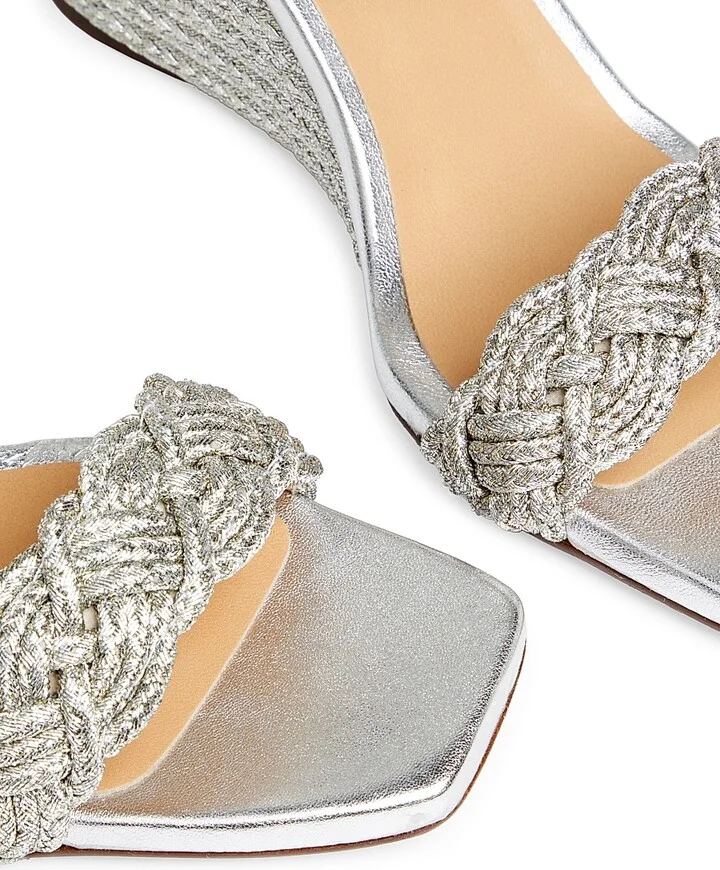 Women's Brielle 90MM Espadrille Wedge Sandals - Platino - Size 6 - Image 6