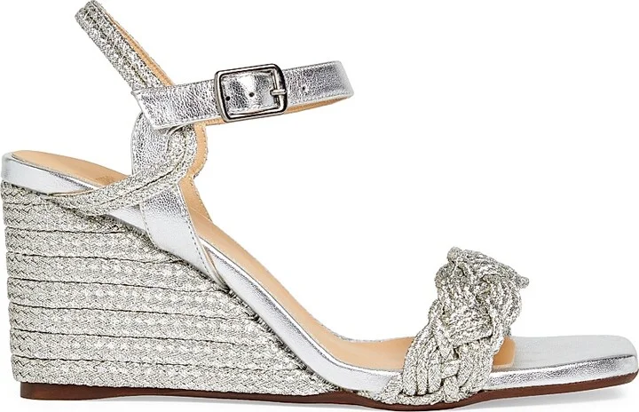 Women's Brielle 90MM Espadrille Wedge Sandals - Platino - Size 6