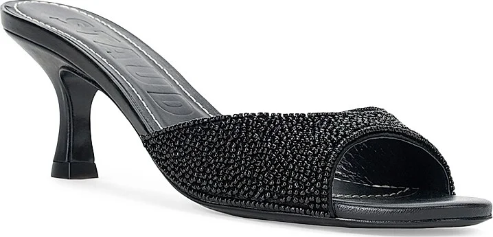 Women's Brigitte 55MM Beaded Kitten-Heel Sandals - Black - Size 8 - Image 2