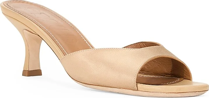 Women's Brigitte 55MM Satin Mules - Camel - Size 6.5 - Image 2