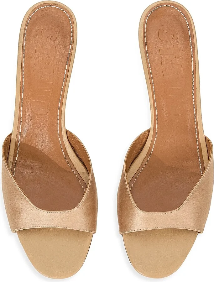 Women's Brigitte 55MM Satin Mules - Camel - Size 6.5 - Image 4