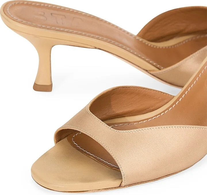 Women's Brigitte 55MM Satin Mules - Camel - Size 6.5 - Image 5