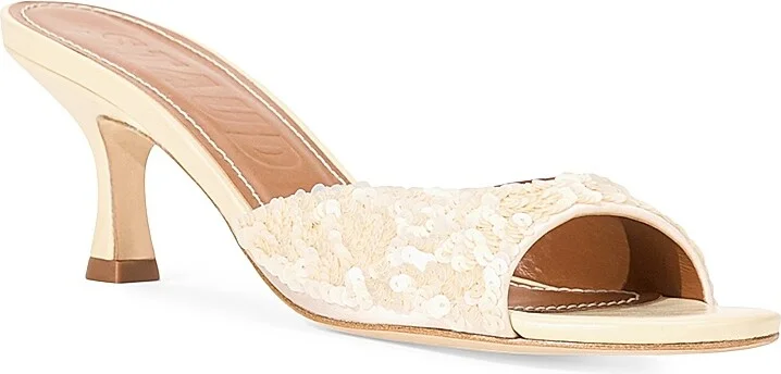 Women's Brigitte 55MM Sequin Sandals - Cream - Size 5 - Image 2