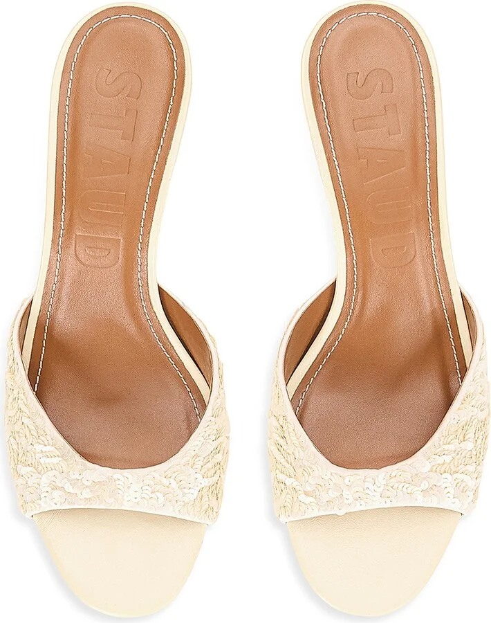Women's Brigitte 55MM Sequin Sandals - Cream - Size 5 - Image 4