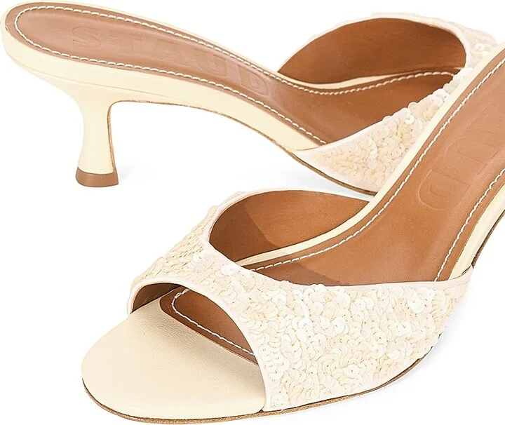 Women's Brigitte 55MM Sequin Sandals - Cream - Size 5 - Image 5