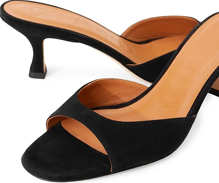 Women's Brigitte 55MM Suede Mules - Black - Size 5 - Image 4