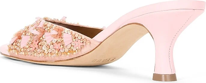 Women's Brigitte Embellished 55MM Mules - Pink - Size 5 - Image 3