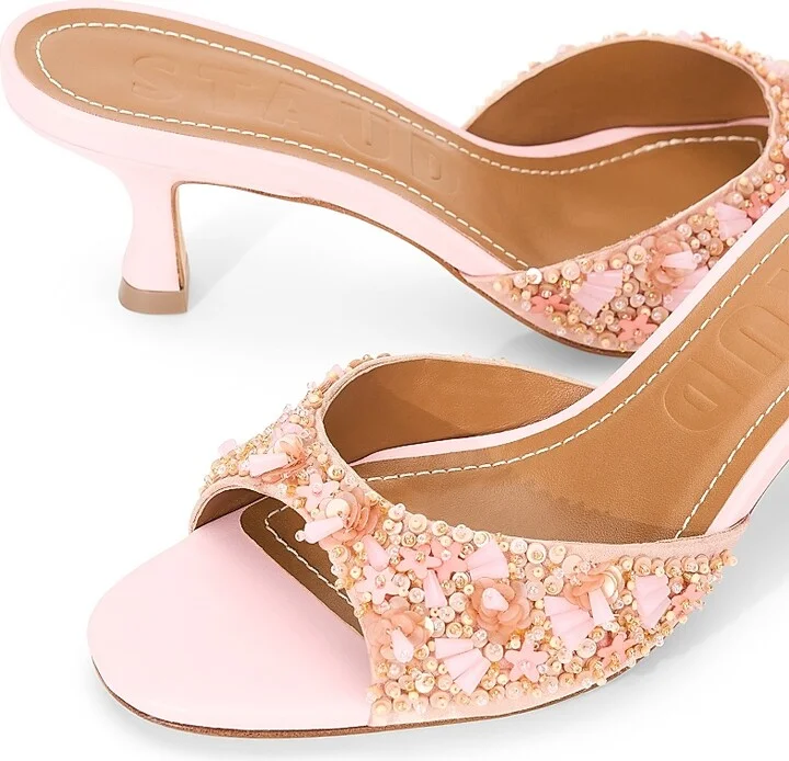Women's Brigitte Embellished 55MM Mules - Pink - Size 5 - Image 5