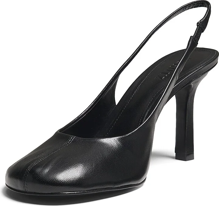 Women's Brigitte Sling 95MM Leather Slingback Pumps - Black - Size 6.5 - Image 2