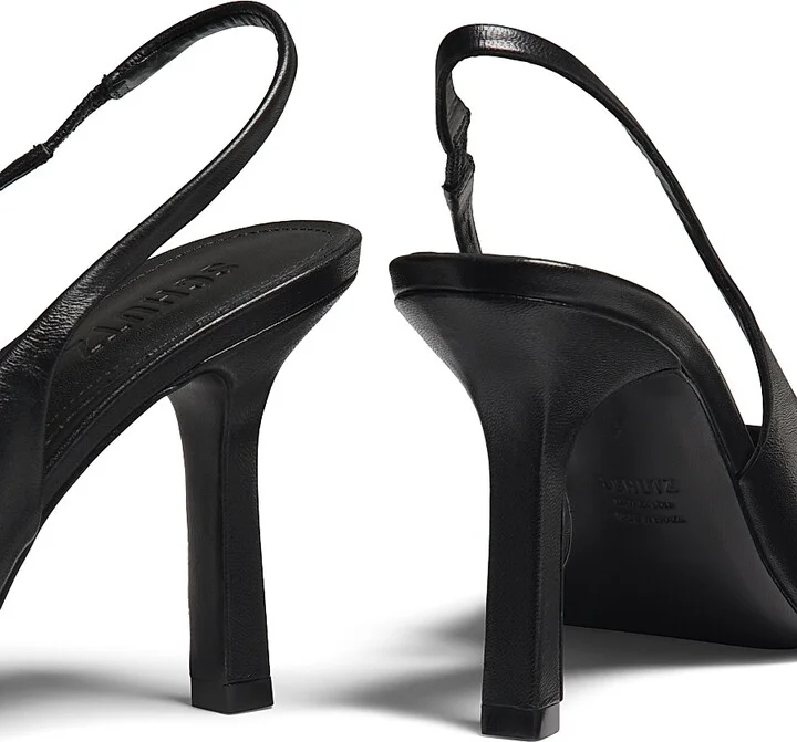 Women's Brigitte Sling 95MM Leather Slingback Pumps - Black - Size 6.5 - Image 3