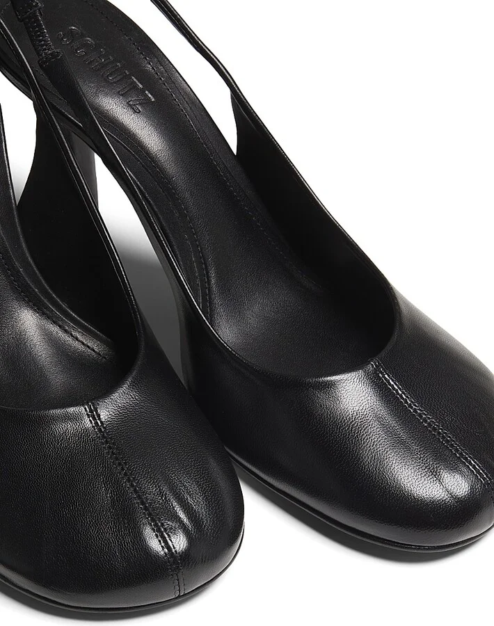 Women's Brigitte Sling 95MM Leather Slingback Pumps - Black - Size 6.5 - Image 4