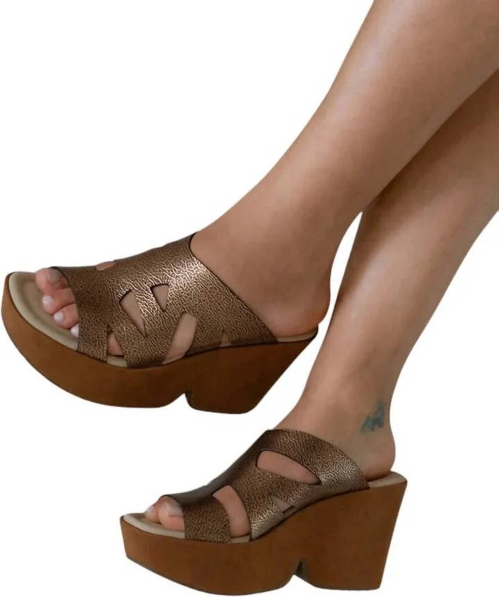 Women's Brio Platform Wedge Sandals In Gold