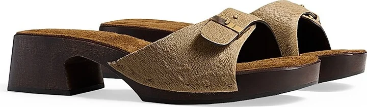 Women's Britt Calf Hair Clogs - Barley - Size 6 - Image 2