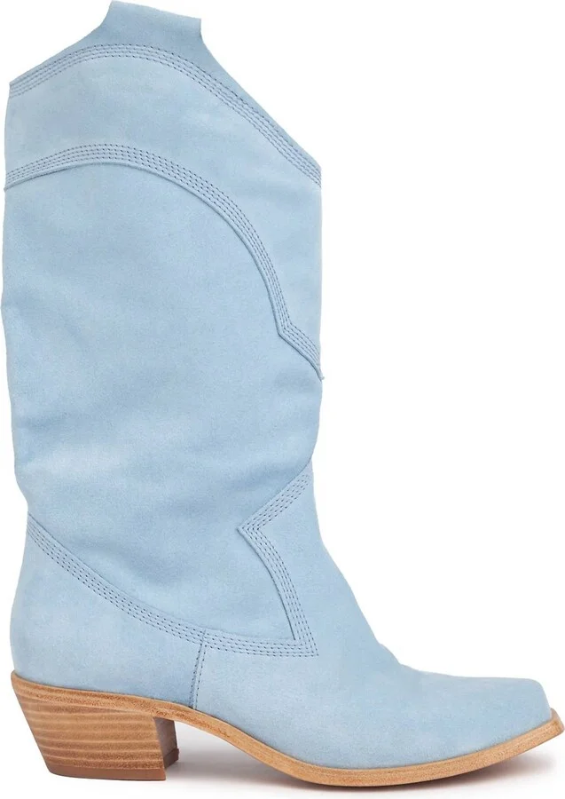 Women's Britta Chic Cowboy Boots In Sky Velour