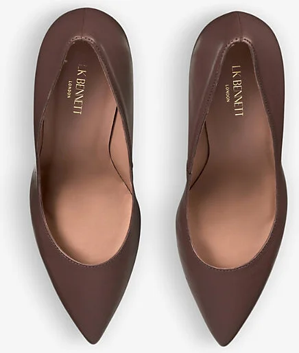 Womens Bro-Chocolate Floret Pointed-Toe Leather Courts Eur 37 / 4 Uk Women - Image 2