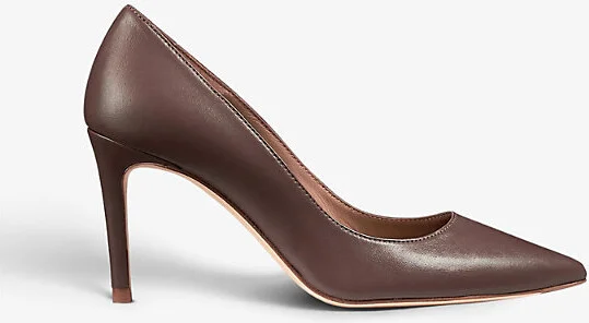 Womens Bro-Chocolate Floret Pointed-Toe Leather Courts Eur 37 / 4 Uk Women