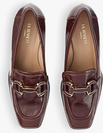 Womens Bro-Chocolate Luca Snaffle-Embellished Heeled Patent-Leather Pumps Eur 39 / 6 Uk Women - Image 2