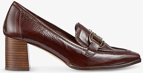 Womens Bro-Chocolate Luca Snaffle-Embellished Heeled Patent-Leather Pumps Eur 39 / 6 Uk Women