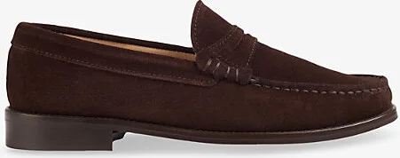 Womens Bro-Chocolate Solo Suede Penny Slot Loafers Eur 35 / 2 Uk Women