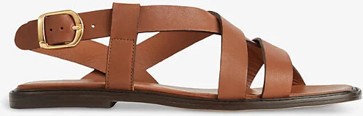 Womens Bro-Chocolate Telma Multi-Strap Flat Leather Sandals Eur 42/ 9 Uk Women