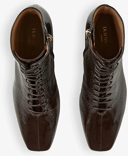 Womens Bro-Dark Chocolate Arabella Lace-Up Leather Heeled Ankle Boots Eur 39 / 6 Uk Women - Image 2